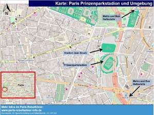 Prinzenparkstadion parce de princes Karte Plant